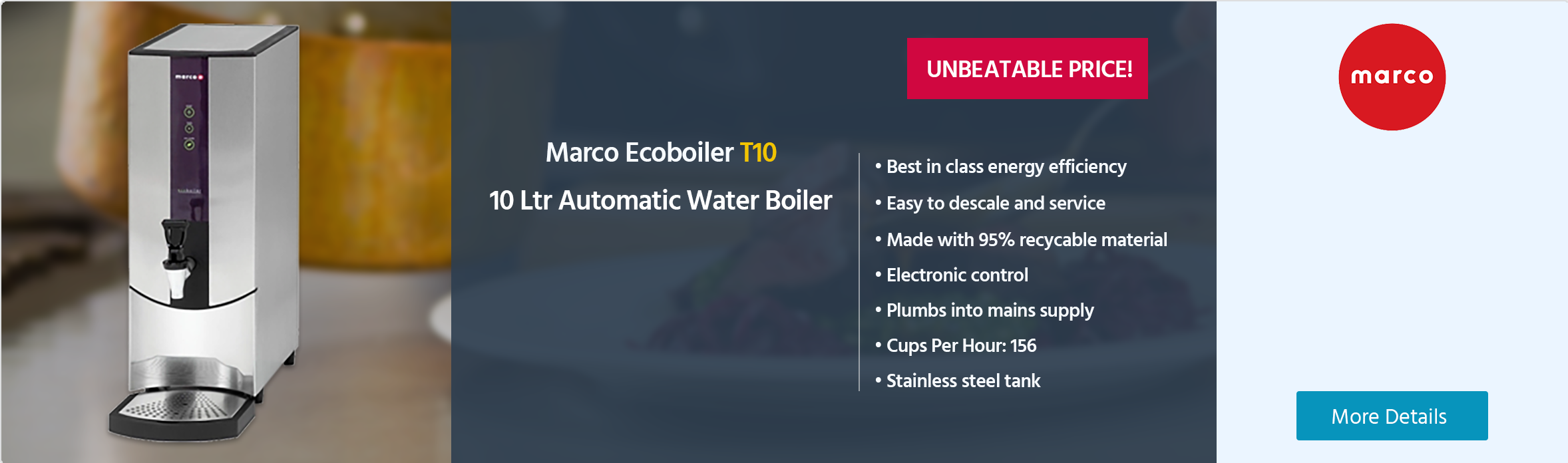 Marco Beverage Systems Ecoboiler T10 (1000661) 10 Ltr Automatic Water Boiler
