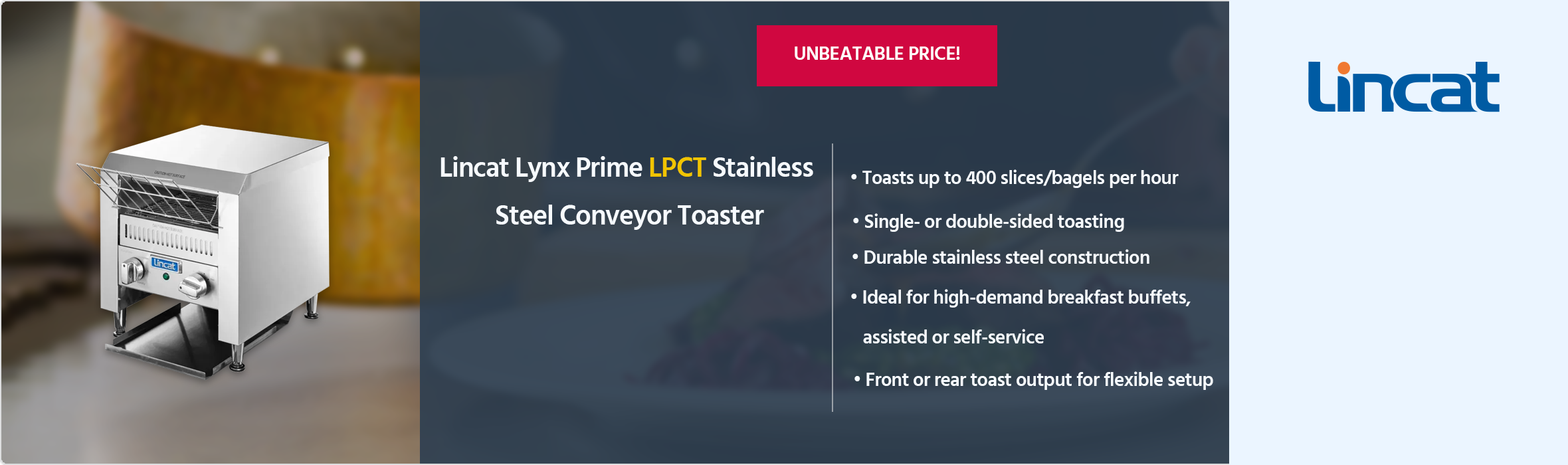 Lincat Lynx Prime LPCT Stainless Steel Conveyor Toaster