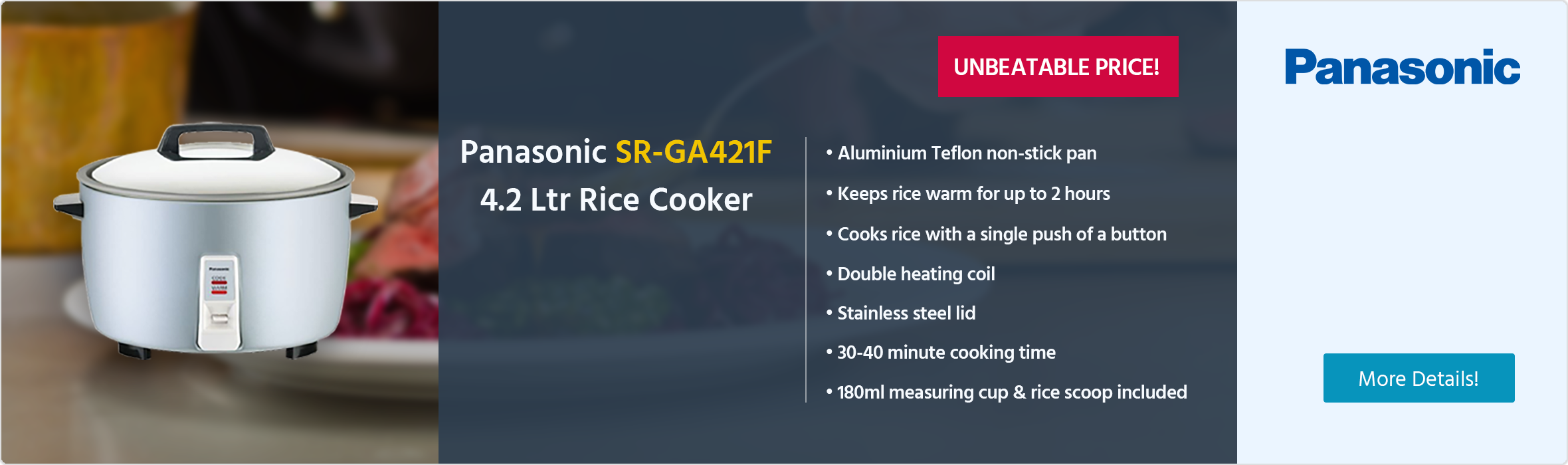Panasonic SR-GA421F 4.2 Ltr Rice Cooker