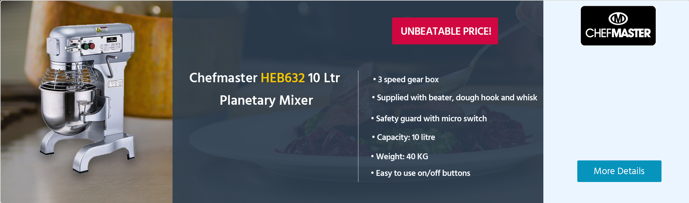 Chefmaster HEB632 10 Ltr Planetary Mixer