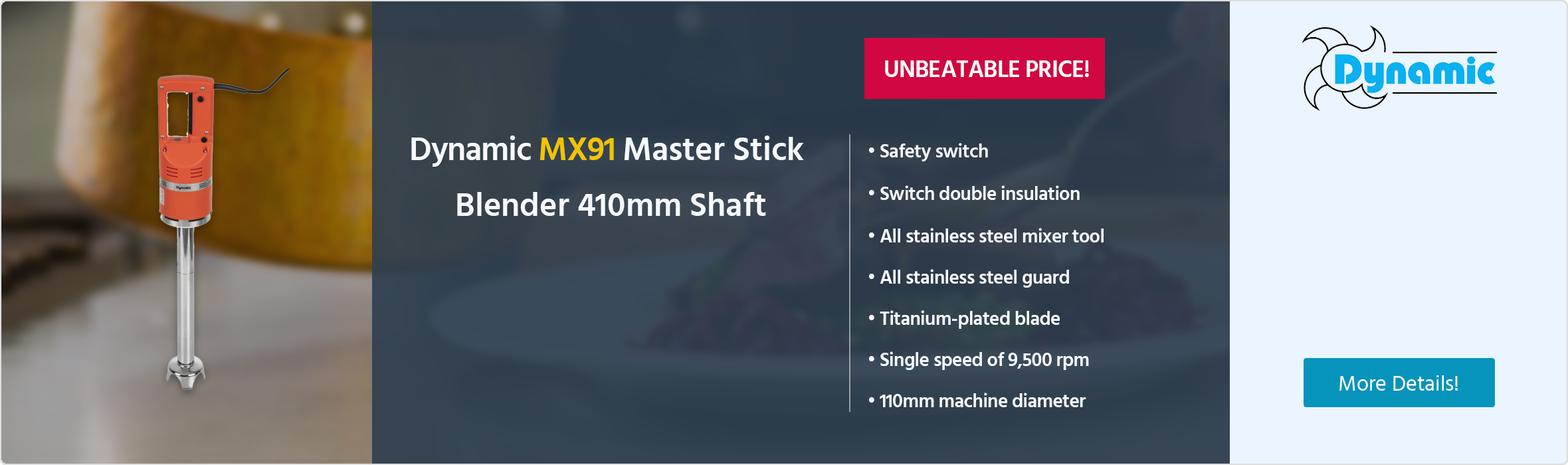 Dynamic MX91 Master Non-detachable Stick Blender