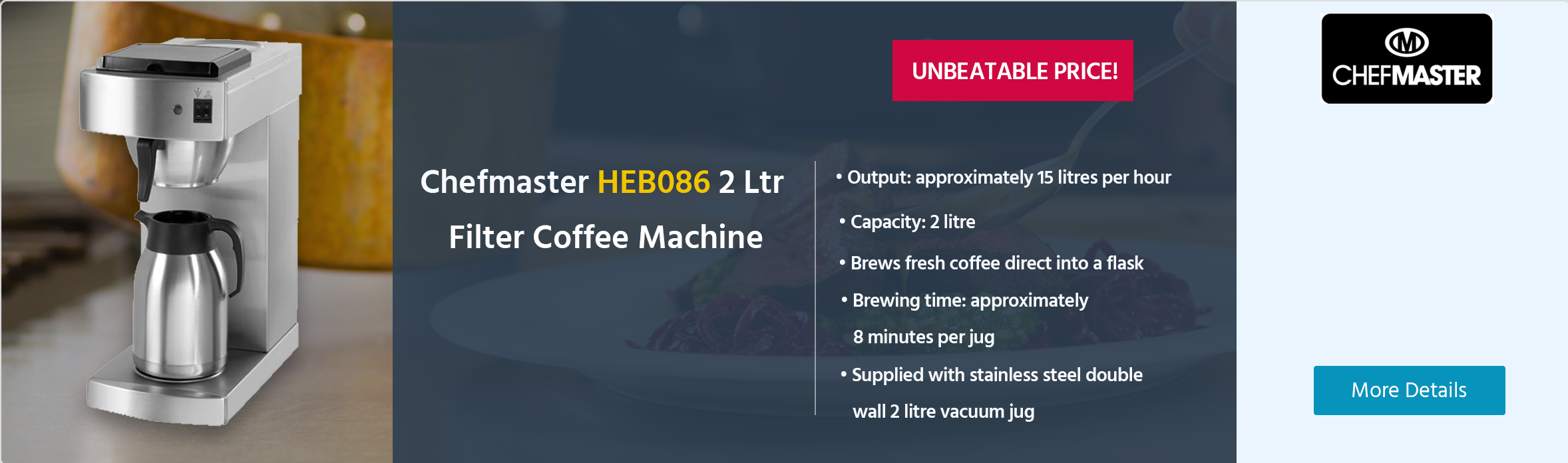 Chefmaster HEB086 2 Ltr Filter Coffee Machine