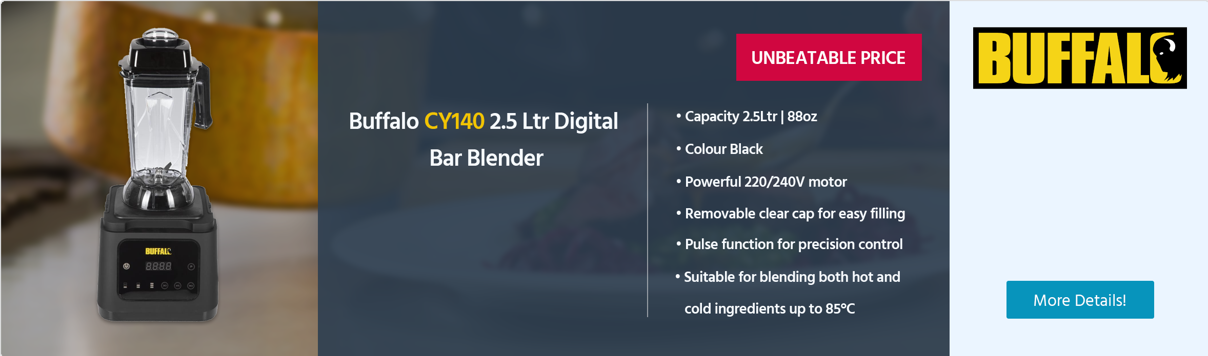 Buffalo CY140 2.5 Ltr Digital Bar Blender
