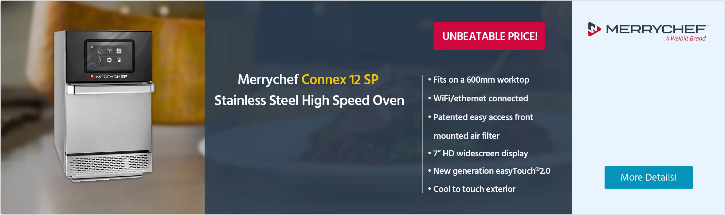 Merrychef Connex 12 SP Stainless Steel High Speed Oven 13 Amp Plug In