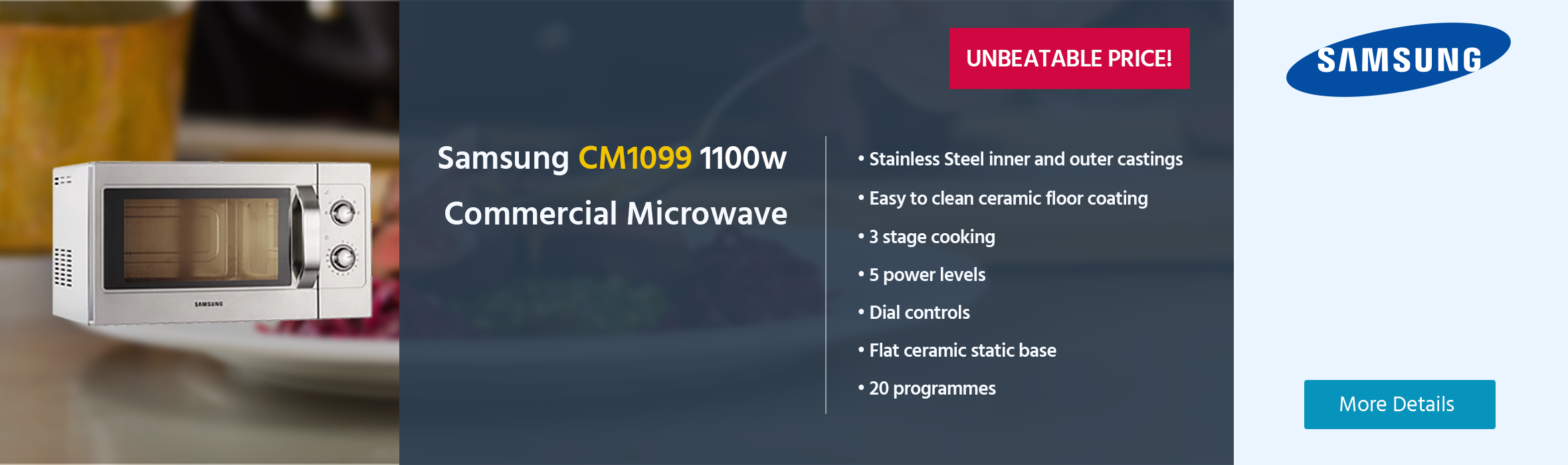 Samsung CM1099 1100w Commercial Microwave