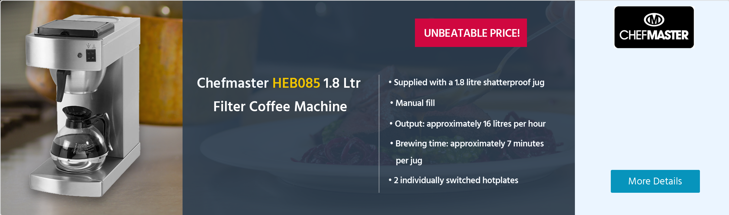Chefmaster HEB085 1.8 Ltr Filter Coffee Machine