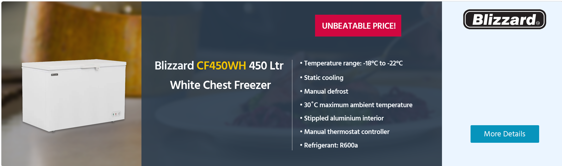 Blizzard CF450WH 450 Ltr White Chest Freezer