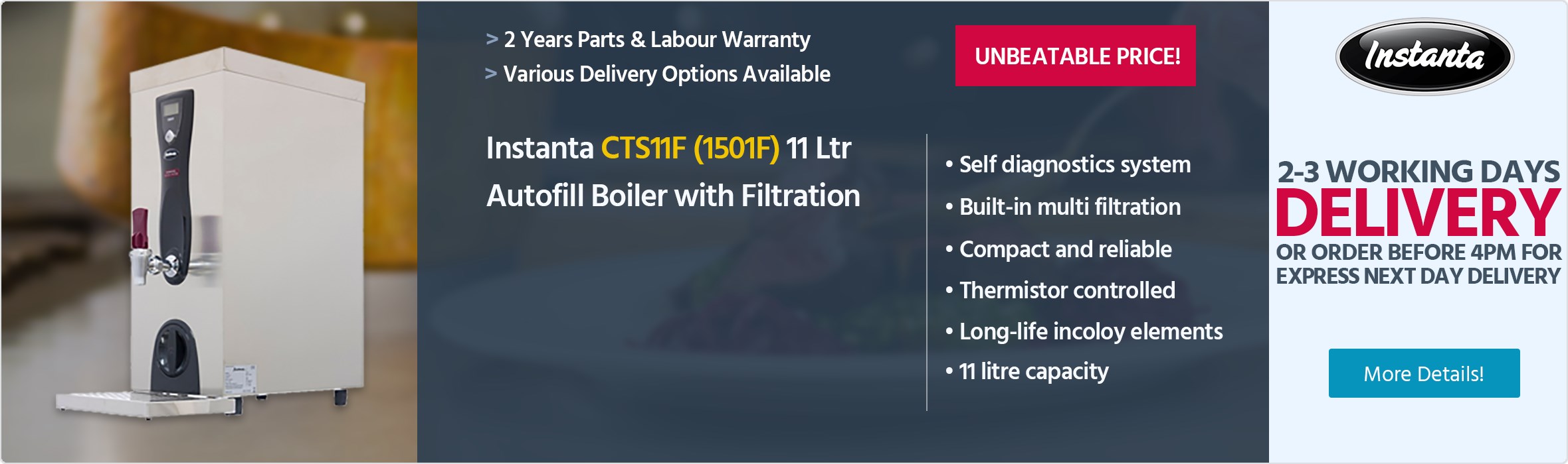 Instanta CTS11F 11 Ltr Autofill Boiler with Filtration