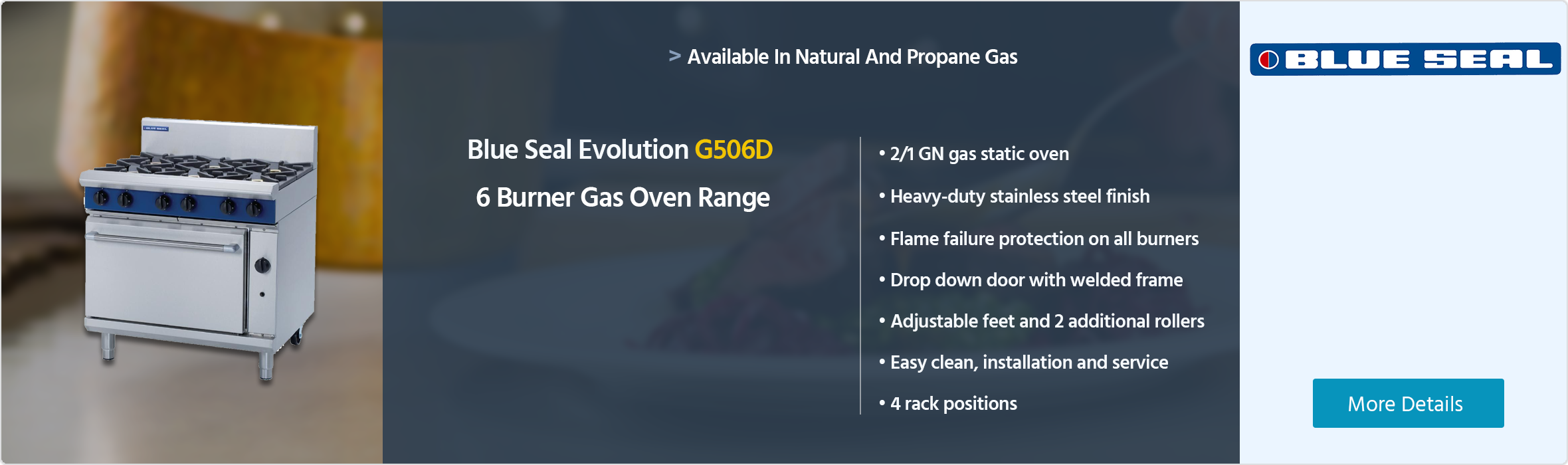 Evolution G506D 6 Burner Gas Oven Range