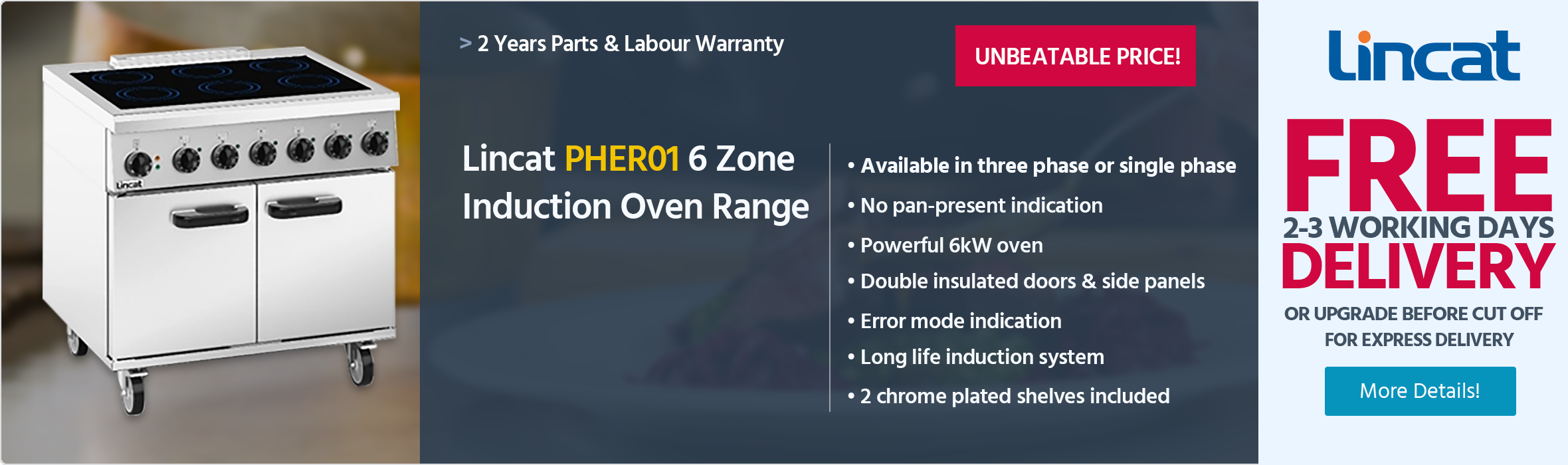 Lincat Phoenix PHER01 6 Zone Induction Oven Range