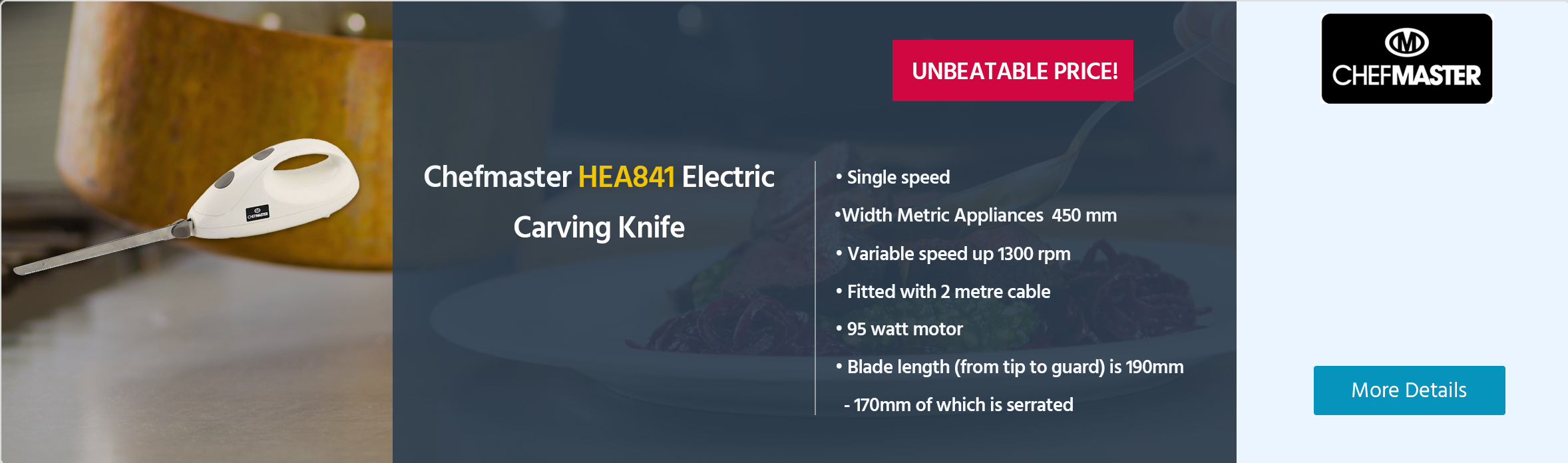 Chefmaster HEA841 Electric Carving Knife