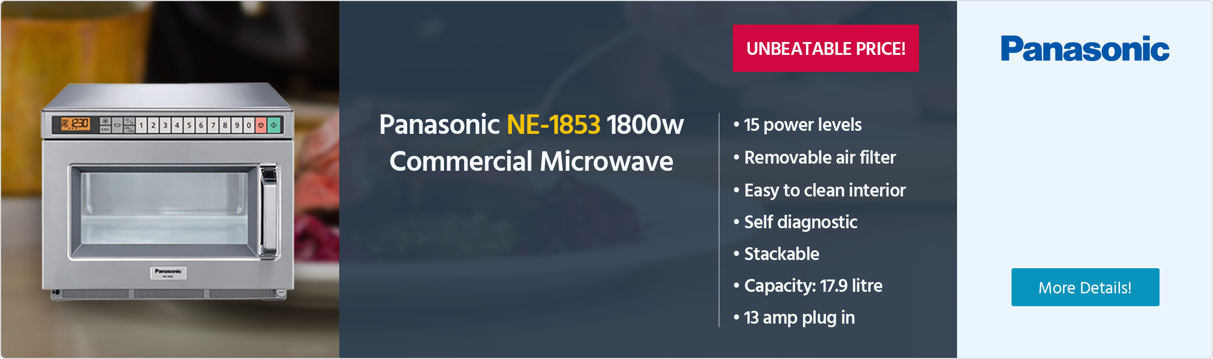 Panasonic NE-1853 1800w Commercial Microwave