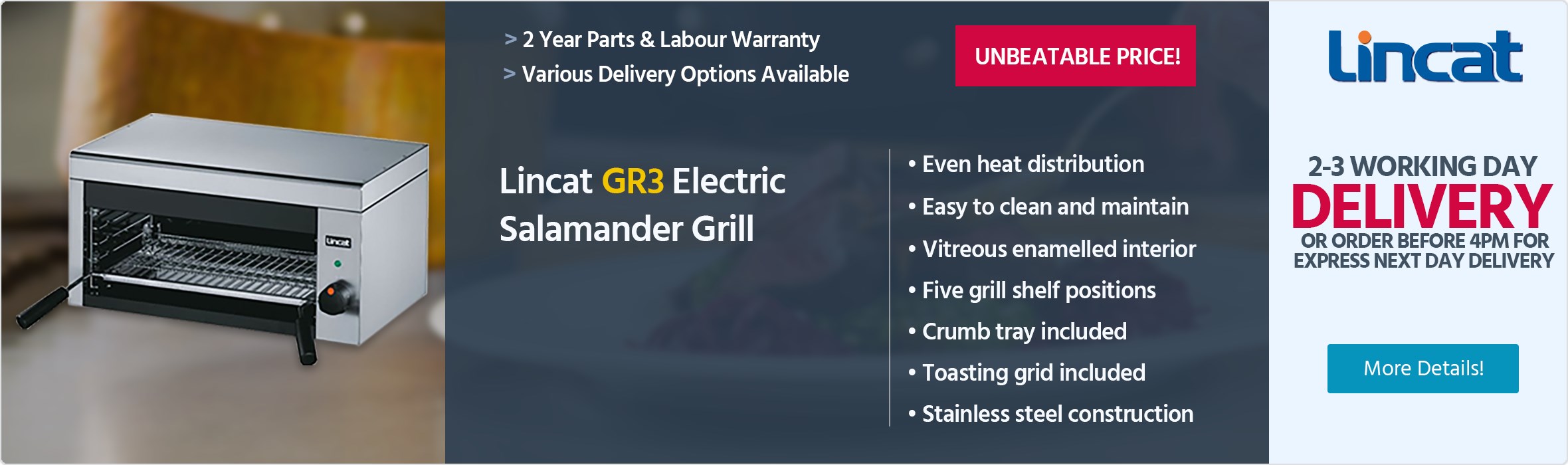 Lincat Silverlink 600 GR3 Electric Counter-Top Salamander Grill