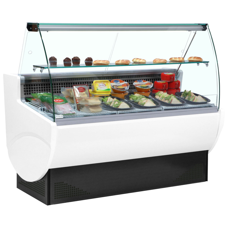 <1700mm Wide Curved Glass Serve Over Counters