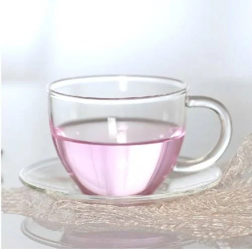 Image of Glass Cappuccino Cups with Saucers