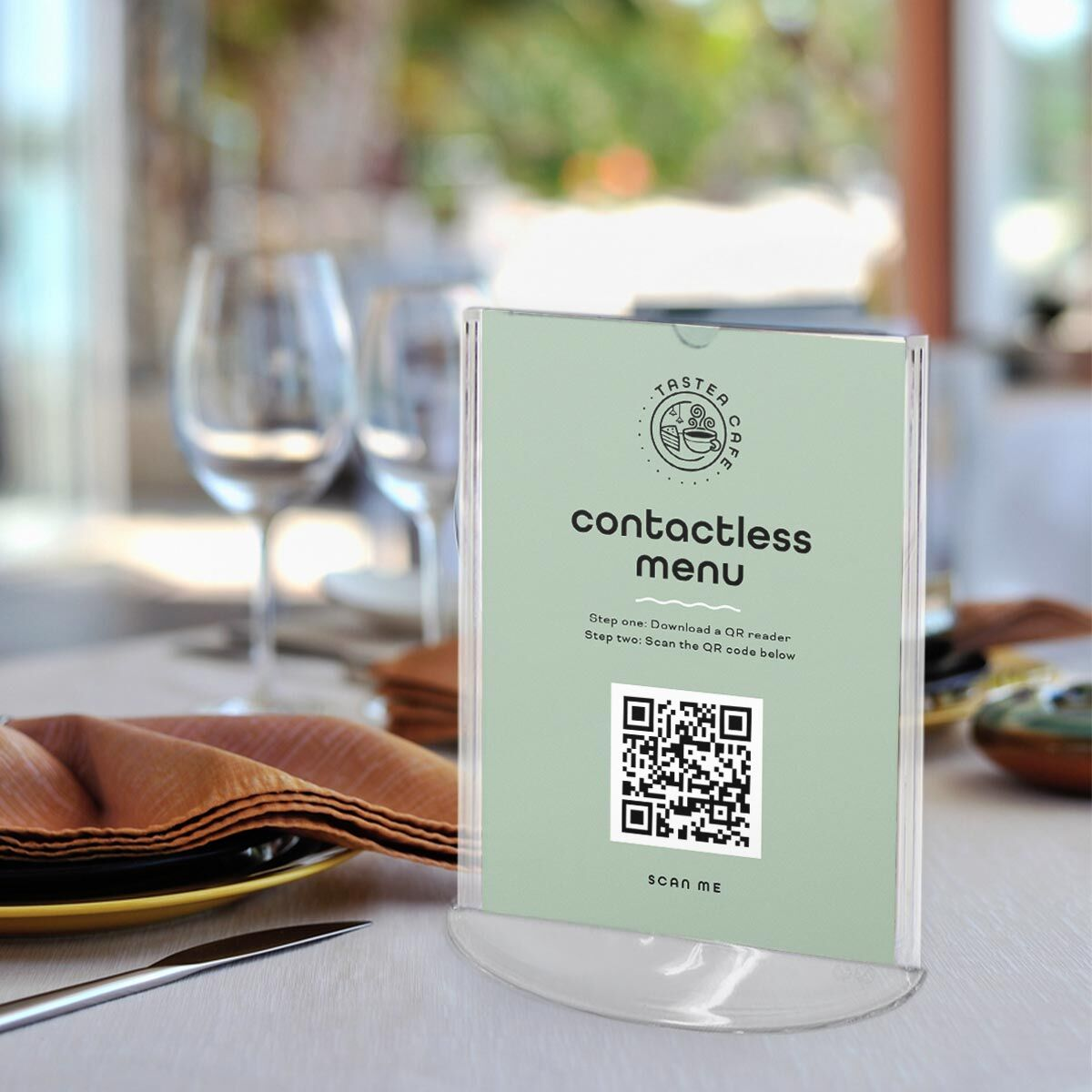 Image of Clear Menu Holders