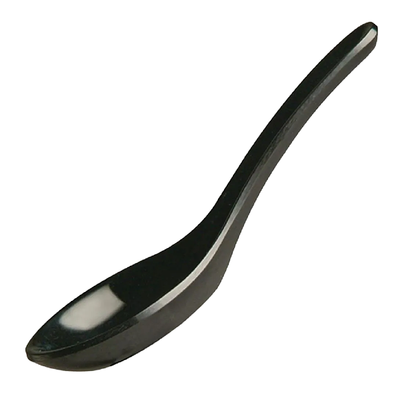 APS GF068 Hong Kong Oriental Melamine Spoon Black 130mm banner