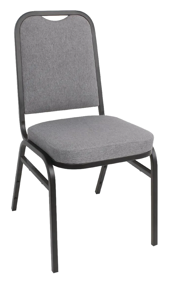 Bolero DA602 Square Back Banquet Chairs Black & Grey (Pack of 4) banner