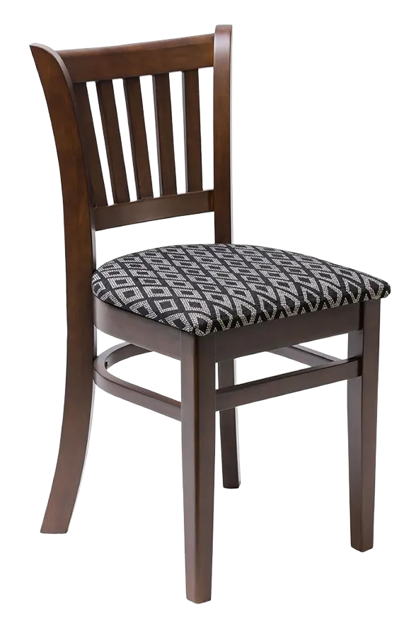 Non Branded FT472 Manhattan Dark Walnut Dining Chair with Black Diamond Padded Seat (Pack of 2) banner