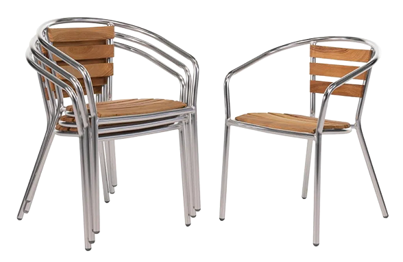 Bolero U421 Aluminium and Ash Chairs (Pack of 4) banner