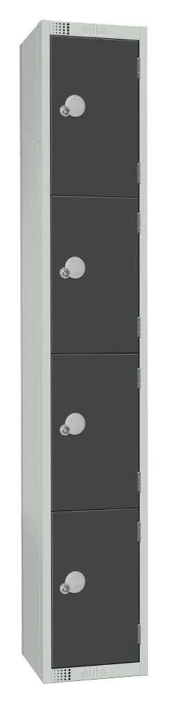 Elite Lockers GR694-C Four Door Camlock Locker Graphite Grey banner