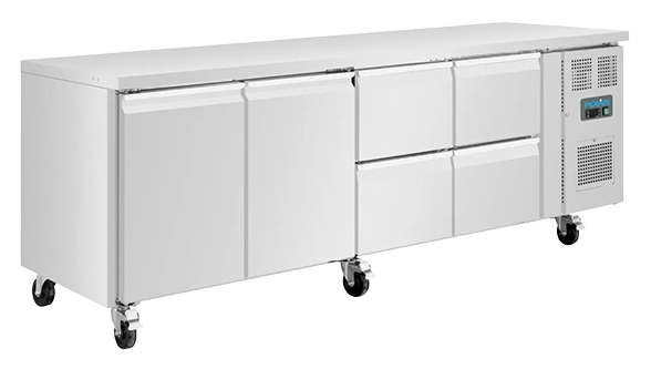 Polar U-Series UA021 476 Ltr 2 Door & 4 Drawer Stainless Steel Refrigerated Prep Counter banner