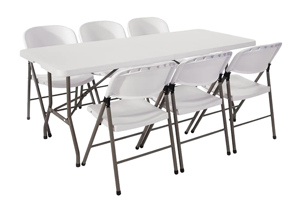 Bolero SA426 Special Offer PE Centre Folding Table 6ft with Six Folding Chairs banner