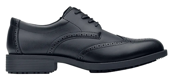 Shoes For Crews Executive Wing BB590-41 Dress Shoes Black Size 7 banner