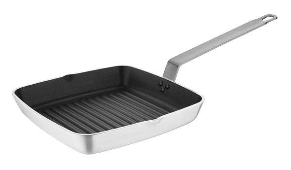 Vogue DL942 Aluminium Non-Stick Teflon Plus Ribbed Skillet Pan banner
