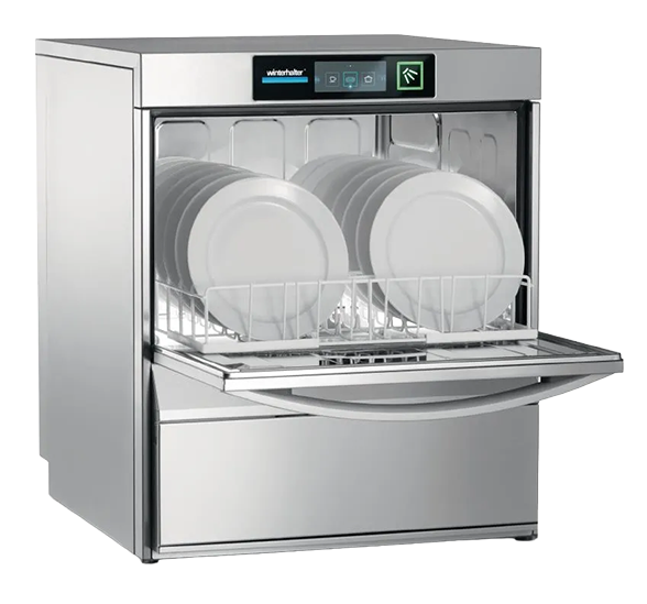 Winterhalter UC-M DWE 18 Plate Undercounter Dishwasher with Drain Pump & Integral Water Softener - Multi Phase banner
