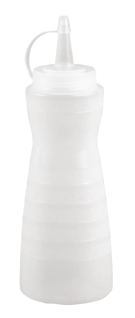 Vogue GF250 Lidded Sauce Bottle Clear 340ml banner