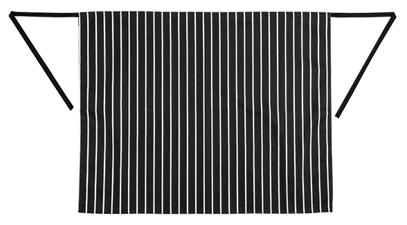 Whites A938 Butchers Waist Bistro Apron Long Black & White Stripe banner