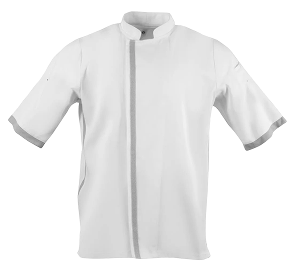 Southside B998-M Unisex Chefs Jacket Short Sleeve White M banner