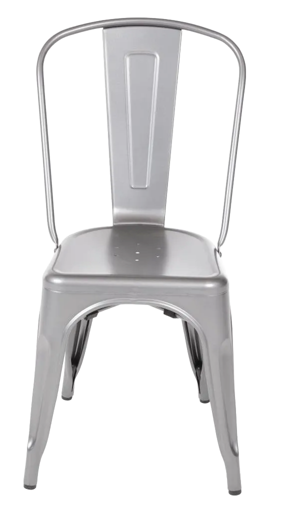 Bolero Bistro GL329 Steel Side Chairs Gun Metal Grey (Pack of 4) banner