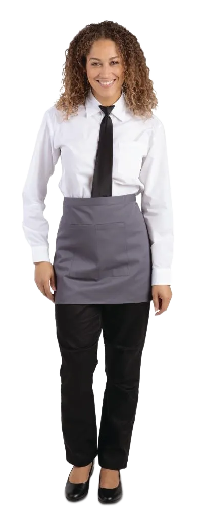 Whites B157 Waist Bistro Apron Short Charcoal banner
