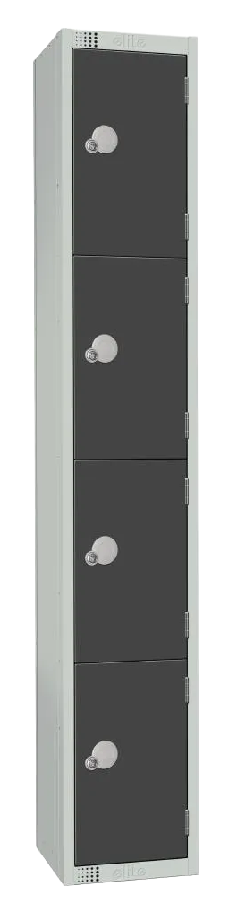 Elite Lockers GR680-P Four Door Padlock Locker Graphite Grey banner