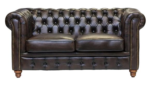Non Branded Chesterfield FT439 Leather Two-Seater Sofa Antique Brown banner
