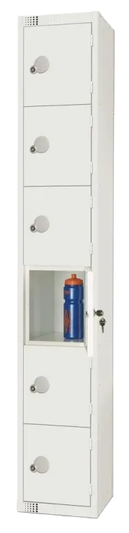 Elite Lockers GR307-P Six Door Padlock Locker White banner