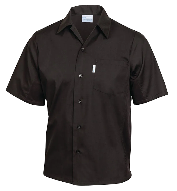 Chef Works A913-M Unisex Cool Vent Chefs Shirt Black M banner