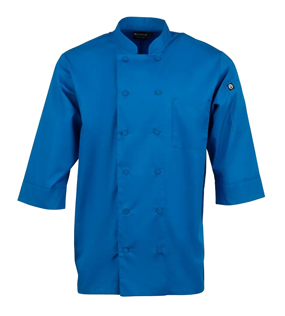 Colour by Chef Works B178-M Unisex Chefs Jacket Blue M banner