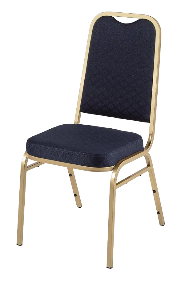 Bolero DL015 Square Back Banquet Chairs Blue & Gold (Pack of 4) banner