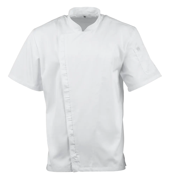 Chef Works Cannes BB669-M Short Sleeve Chefs Jacket M banner