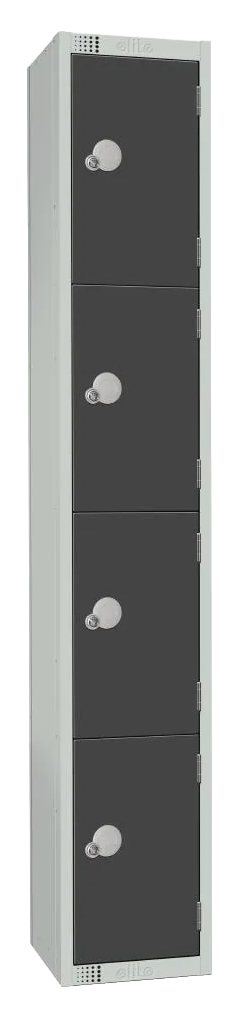 Elite Lockers GR694-P Four Door Padlock Locker Graphite Grey banner