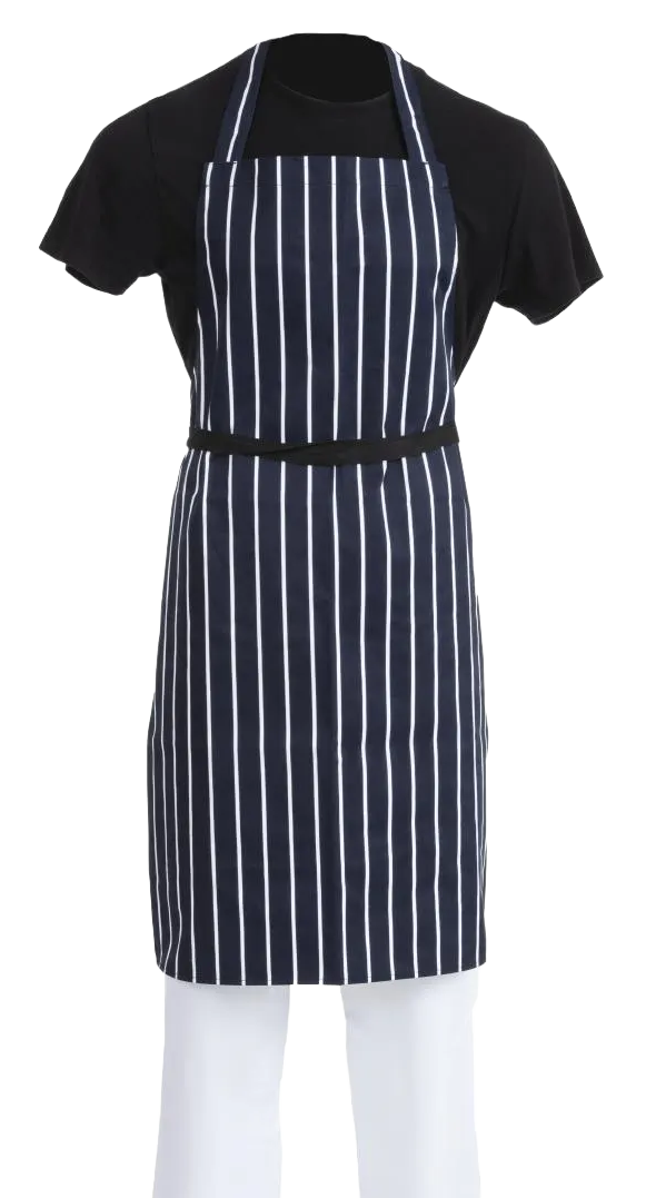 Whites A530 Butchers Bib Apron Stripe Blue banner