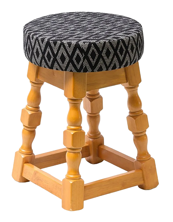 Non Branded FT468 Classic Soft Oak Low Bar Stool with Black Diamond Seat (Pack of 2) banner