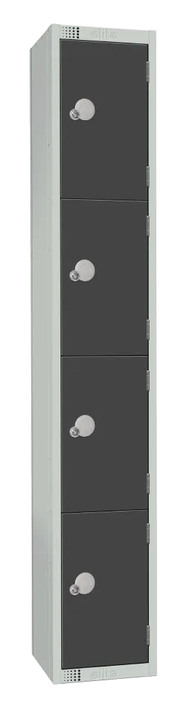Elite Lockers GR680-C Four Door Camlock Locker Graphite Grey banner