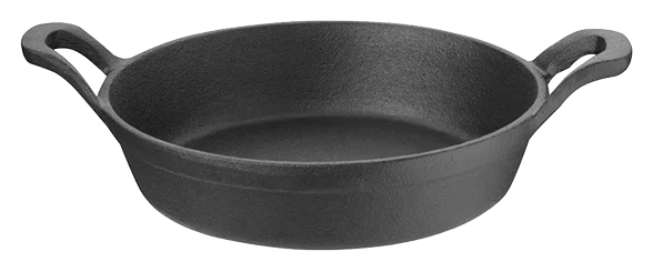 Olympia GJ554 Cast Iron Round Sizzle Eared Dish 180mm banner