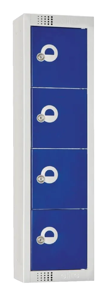 Elite Lockers CF751-PF Personal Effects Locker 4 Door Blue Padlock banner