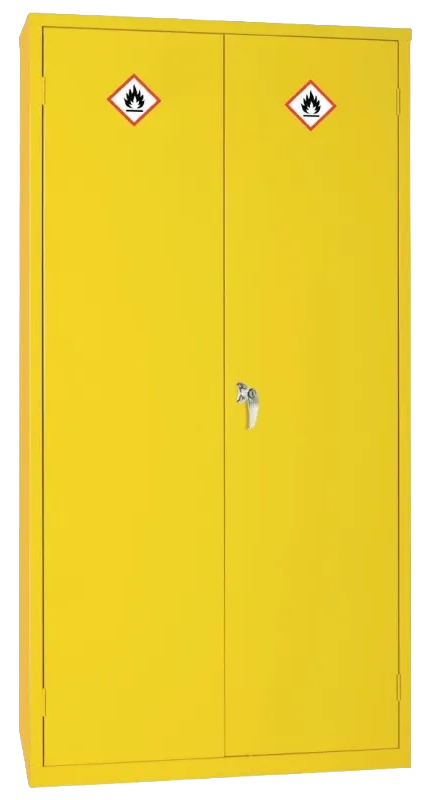 Elite Lockers CD996 Hazardous Substance Cabinet Double Door Yellow 50Ltr banner