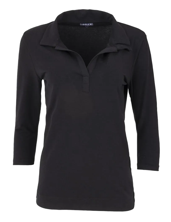 Chef Works B038-L Womens V-Neck T-Shirt Black L banner